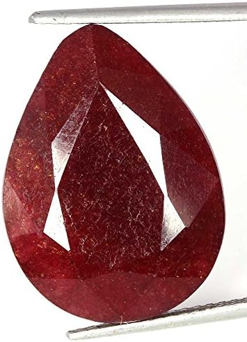 20.25Cts.NATURAL BERYL DYED RED SHAPE PEAR LOOSE GEMSTONES AFRICA 14091
