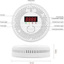 Vzmcov Carbon Monoxide and Smoke detecto LCD