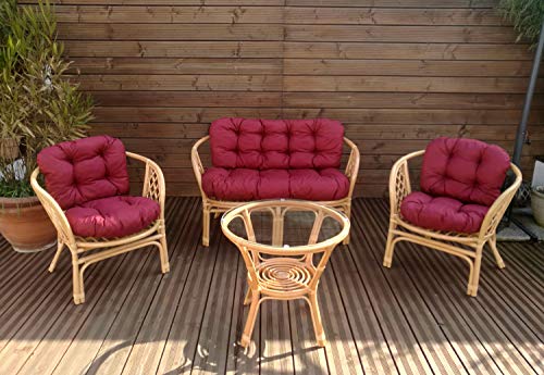 Mayaadi-Home Gartenbankauflagen 6 teiliges Sitzkissen-Set Sitzpolster für Gartengarnitur Set Steve JCG1 Bordeaux – Bild 3