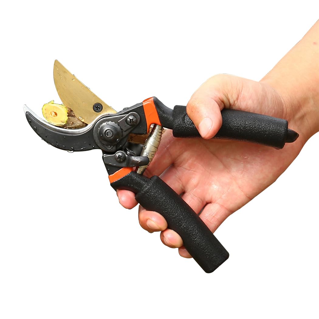 Heavy Duty Garden Secateurs, Bypass Professional Pruning Shears with PVC Handles & 8cm Titanium Coated Blade – Used as Garden Scissors, Trimmers, Clippers & Pruners for Plants & Bouquet Making