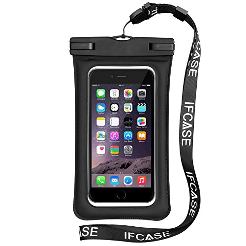 Universal Waterproof Case, IFCASE IP68 Floating TPU Phone Dry Bag Pouch for iPhone Xs Max/XR/XS/X, iPhone 7/8 Plus, Samsung Galaxy S8+/S9+, Note 9/8, Pixel 3/2 XL (Black)