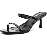 Shoe Land Kitten Heels for Women – Low Heels, Slip-On Open Toe Heeled Mules with 2 Straps, Dressy Short Heeled Sandals for Wedding, Party & Office | Trendy 2025