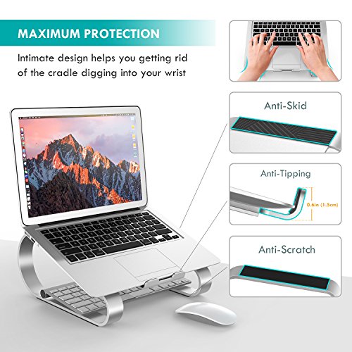 Laptop-Stand-Anypro-Aluminium-Notebook-Stand-Laptop-Computer-Stand-for-Laptop-Notebook-Computer-Stand-Laptop-Holder-Notebook-Support-for-Apple-MacBook-MacBook-Pro-Air-HP-10-17in-Laptops-Silver