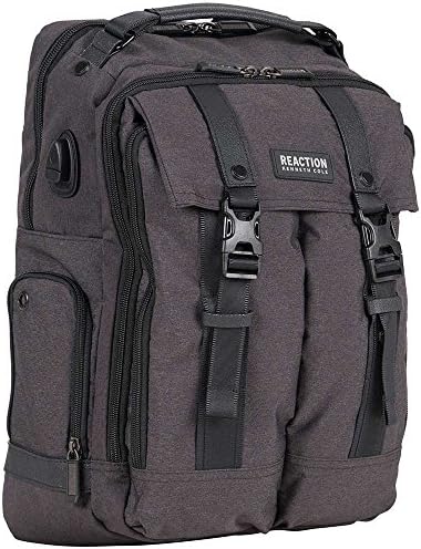 Kenneth Cole Dual Compartment 15.6" Computer Polyester Backpack in Charcoal