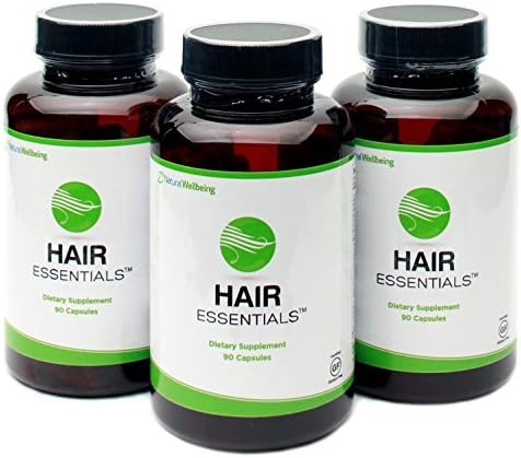 Hair Essentials Natural Herbs and Vitamins Hair Growth Supplement for Women and Men, 270 Count by Hair Essentials