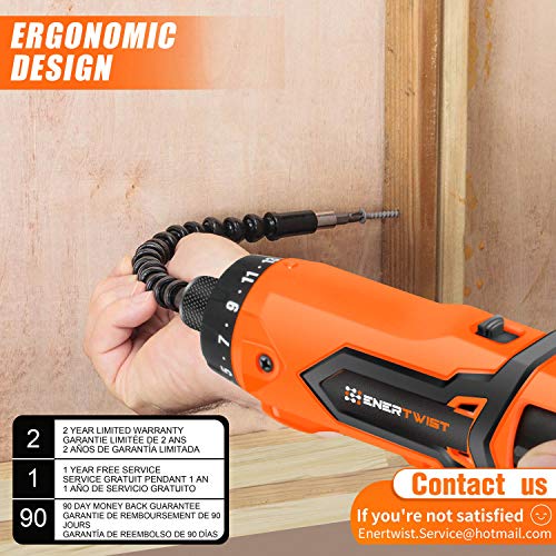 ENERTWIST Cordless Screwdriver, 8V Max 10Nm Electric Screwdriver