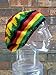 TAM Beret Hand Crochet Knit Slouchy Dread Rasta Reggae Hat with Stripes Black