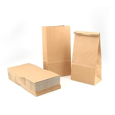 VEESUN Braune Papiertüten Adventskalender, 120 Klein Kraftpapier Plätzchen Tüten Butterbrottüten DIY Verpackungstüten, 18x9cm