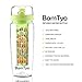 BamTyo Fruit Infuser Water Bottle 32 OZ with New Full Length Infusion Basket,BPA Free,Leak Proof Design,Larger Dual Hand Grips,Flip Lid