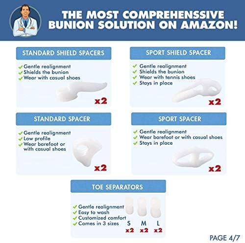 Frederick Authentic Bunion Corrector Kit: Gel Separators & Cushions for Quick Relief