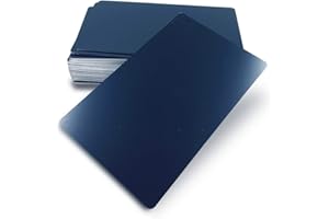 Ebamaz 50PCS Thick 0.45mm Matte Black Finish Aluminum Metal Business Cards Blanks 3.4 X2.13 inch for Customer Laser Engraving