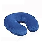Yinglite Memory Foam Travel Neck Pillow U Shape !Ortho Therapy Neck Support Pillow with Velour Cover (Blue)