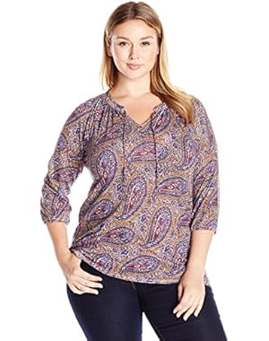 Women's Plus Size Paisley Printed Top