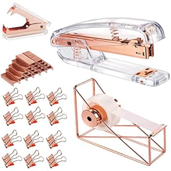 Luxury Acrylic Rose Gold Desk Accessories Decorations Staple