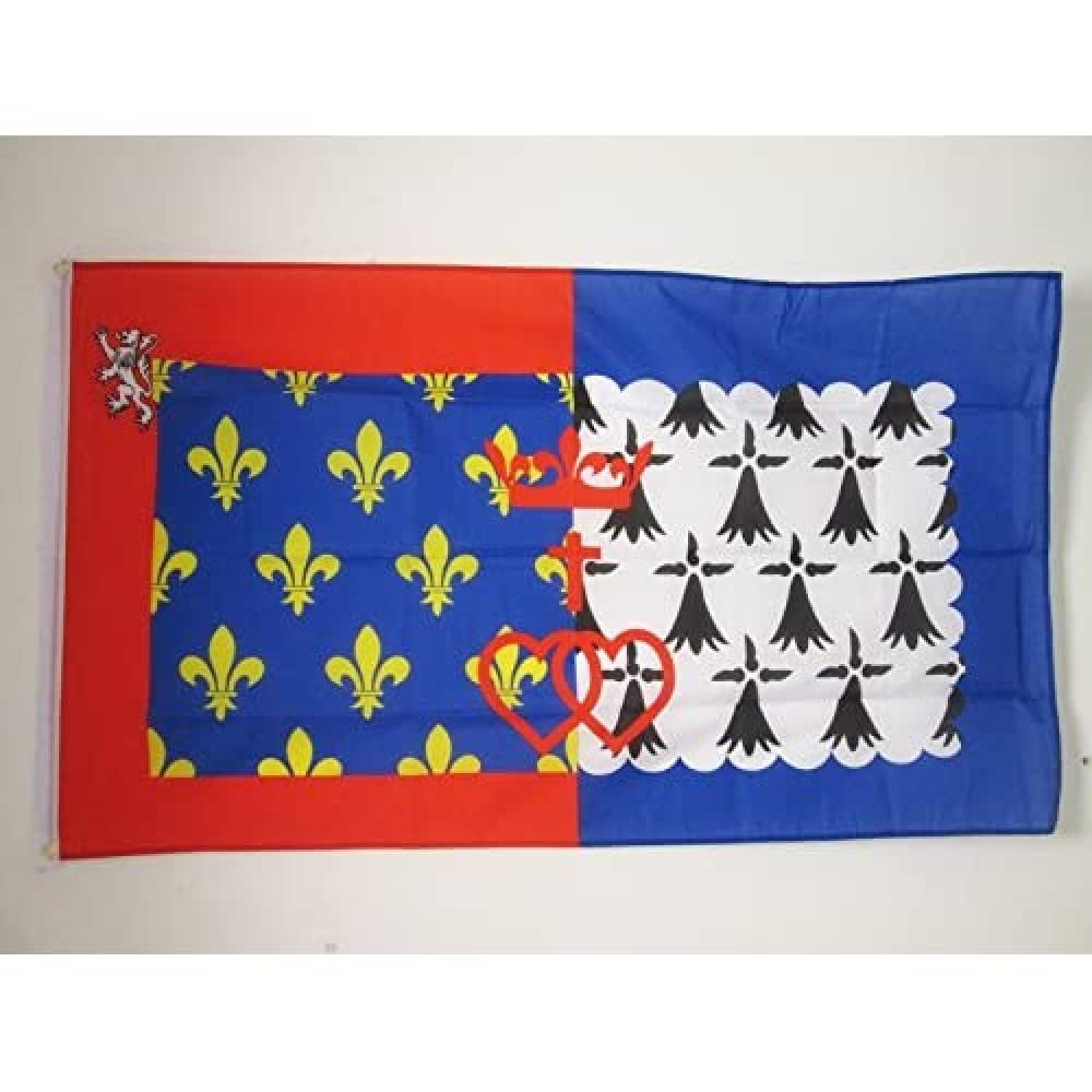 AZ FLAG - Pays De La Loire Flag - 3x5 Ft - 100D Polyester French Region Of Pays De La Loire Banner with Two Metal Grommets - Fade Resistant - Vivid Colors - 3' x 5' Feet - 150x90 Cm — image 1