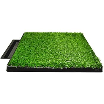 Downtown Pet Supply Dog Pee Potty Pad, Bathroom Tinkle Artificial Grass Turf, Portable Potty Trainer (20 x 25 Inch with Drawer)