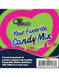 ¡Tu mezcla favorita de dulces de alta calidad! Gold Bears, Skittles, M&M's, Blow Pop's, Tootsie Rolls,...