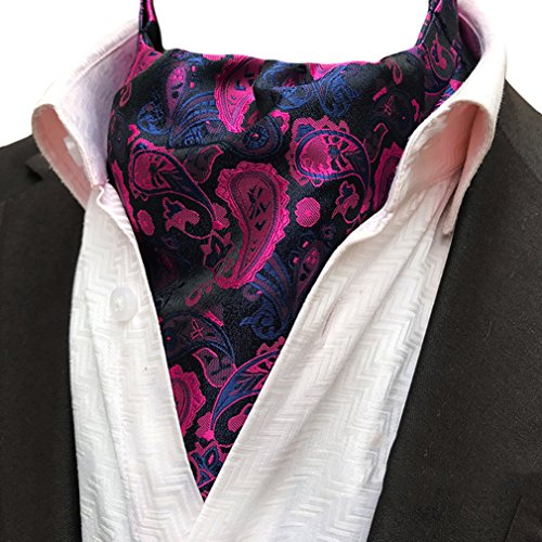 Men's Exquisite Pailey 4Pcs Cravat Ascot Suit Tie Necktie Pocket Square Set of 4