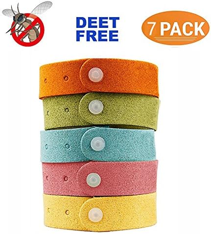 Best Mosquito Repellent Bracelet 7 Pack - VSHENG Natural Deet-Free Insect Bug Repellent Bands, Non-Toxic Safe for Kids, Indoor Outdoor Protection, Protection Up To 300 Hours