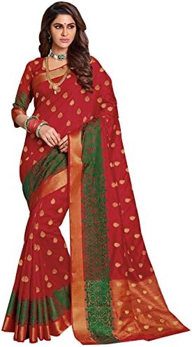 Kuberan Red Raw Silk Saree
