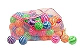 Play22 Ball Pit 200 Pack - Stripe Shape Blue, Red, Purple, Green, Orange and Yellow