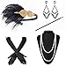 ZeroShop 1920s Accessories Headband Earrings Necklace Gloves Cigarette Holder (Medium, M17)