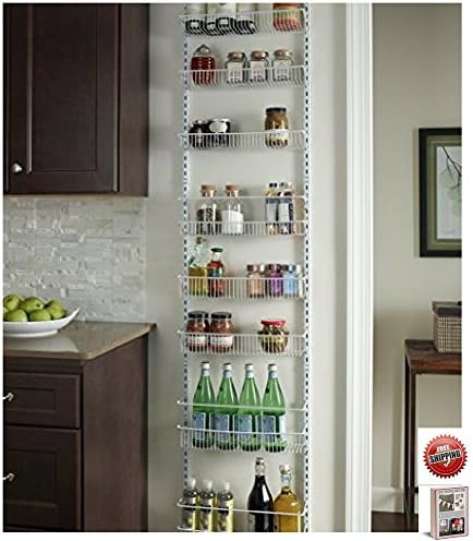 Wall And Door Rack 8-Tier, Rack Organizer, Adjustable, Lightweight, Easy To Assemble, 18- Inch &amp; eBook by BestOffer4You