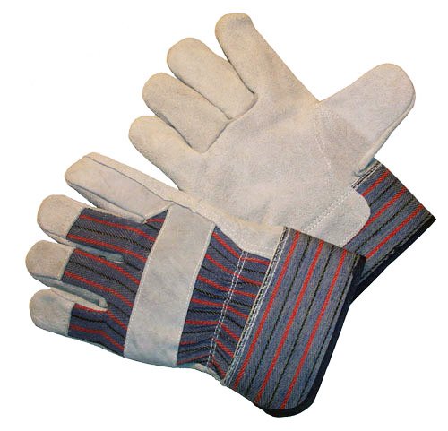 G & F 50155-60 Regular Cowhide Leather Work Gloves with Rubberized Safety Cuff, Gloves for Driving and Construciton, Large, Case Of 60 Pairs