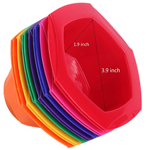 Hair Dye Mixing Bowl Kit, Professional Tint Coloring Bowls Tools Set in Rainbow Colors - Thumbnail 2