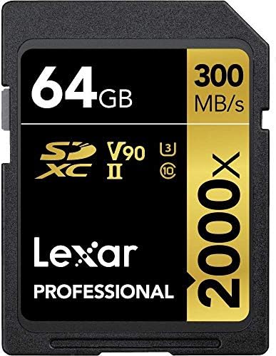 Lexar 2000x 64GB SDXC UHS-II/U3 (Up to 300MB/s Read) w/USB 3.0 Reader/Image Rescue 5 Software LSD64GCRBNA2000R