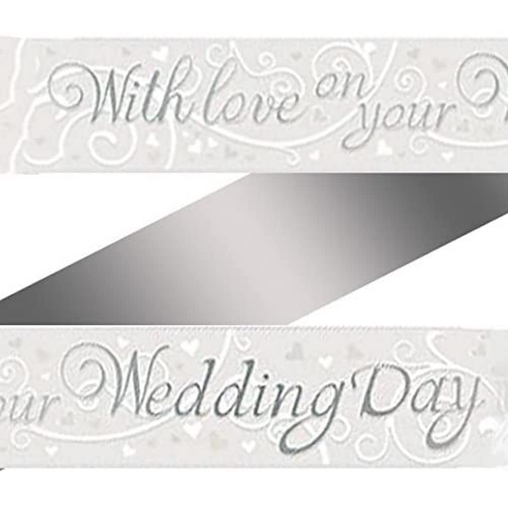 9ft Banner with Love On Your Wedding Day Metallic