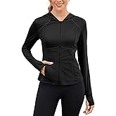 Auxo Women's Workout Jackets UPF 50+ Sun Protection Hoodie Jacket Lightweight Zip Up Long Sleeve Athletic Shirts with Pockets