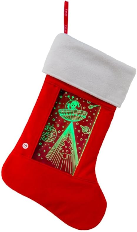 Amazon Com Yew Stuff Christmas Stockings For Men Women Kids Pets Led Light Up Xmas Stocking Large Lighted Holiday Stocking For Boys And Girls Decorative Family Stocking With Lights Alien Kitchen