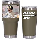 SilkWsy Custom Personalized Tumbler | Custom Picture Coffee Cup Mug | Multiple Colors Available | with Slider Lid and Straw Water Bottle 20oz 30oz