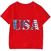 Boys 4th of July Shirt Girls Party in The USA Tees Toddler American Flag Independence Day Patriotic Kids Short Sleeve T-Shirt