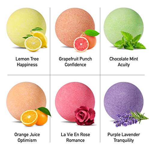 Lagunamoon Bath Bombs Gift Set,6 XL Natural Fizzy Handmade with Organic Essential Oils,Sea Salt,Shea Butter & Coconut Oil to Moisturize Skin,Relaxing Spa,Perfect Gift for Women & Kids - Thumbnail 2