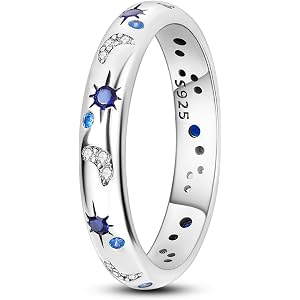 Hapour 925 Sterling Silver Ring for Women,Eternity Gorgeous Rings Stackable Rings for Women as Gifts Ring Size 4-11