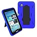 Galaxy Tab 2 7 Case KIQ (TM) Heavy Duty Hybrid Silicone Skin Hard Plastic Case Cover Kick Stand for Samsung Galaxy Tab 2 7.0 P3100  - Black / Blue