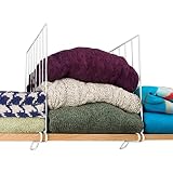 Evelots Set Of 4 Closet Shelf Dividers For Wooden Shelving, Wire Design, White