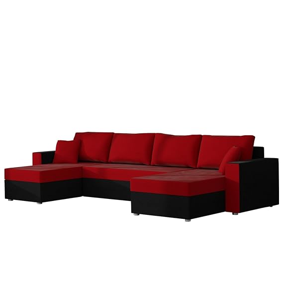 Mirjan24 Ecksofa Sofa Couchgarnitur Couch Rumba Style! Wohnlandschaft mit Schlaffunktion und Bettkasten, Ecksofa in U-Form, P