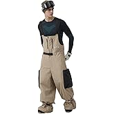 GSOU SNOW Baggy Snowboard Bibs Women Men Ski Pants Loose Fit Overalls Insulated Winter Outdoor Sports Wear