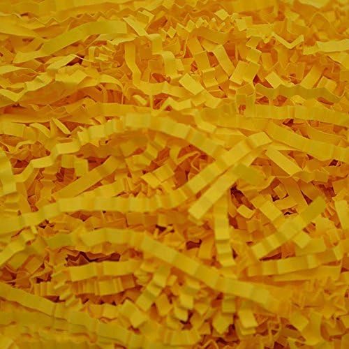Crinkle Cut Paper Shred Filler for Packing and Filling Gift Baskets Perfect for Stuffing Gift Bags (Yellow)