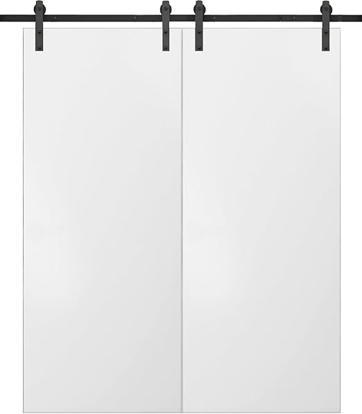Sliding Double Barn Doors 60 X 80 Planum 0010 White Silk 13ft