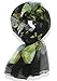 V28 Womens 100% Silk Butterfly Pattern Lightweight Soft Scarf Black,46cm x 173cm (17