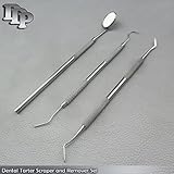 Dental Tarter Scraper and Remover Set Stainless Steel With Free Protective packing
