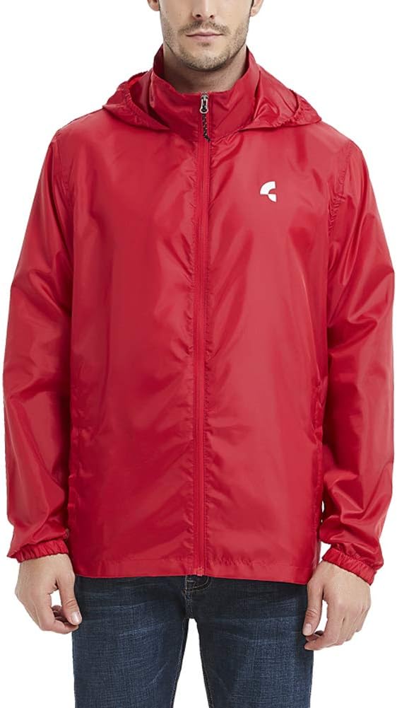 Common District Men's Waterproof Lightweight Rain Jacket Active Outdoor Hooded Raincoat S-5XL