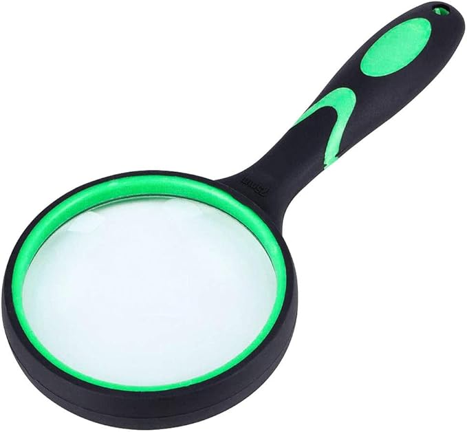 Magnifying Glass 10X, 75mm Magnifying Lens Handheld Reading Magnifier ...