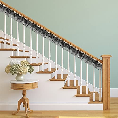 VGOODALL Black Glitter Tulle Ribbon Sparkling Tulle Rolls, 5 Yard Mesh lace Ribbon for Wedding Decoration Gift Wrapping Tutu Skirt DIY Arts and Crafts