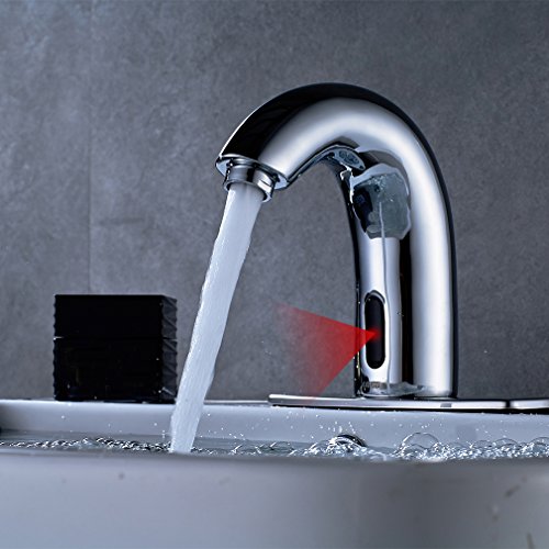 UPC 710154982038, ROVATE Automatic Sensor Lavatory Sink Faucet - Commercial Hands-free Tap with Aerator, Polished Chrome