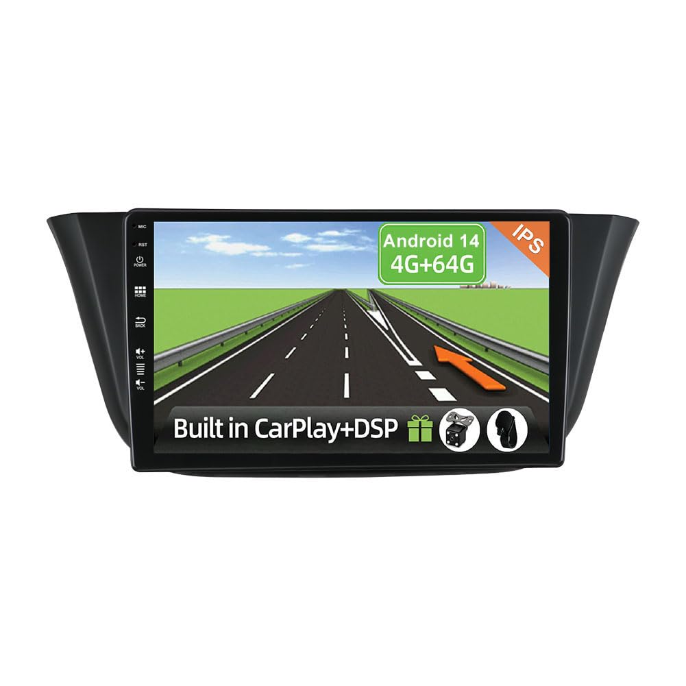 YUNTX [4GB+64GB] Android 14 Car Stereo Octa Core with CarPlay/Android Auto/DSP/GPS-9 inch IPS Touch screen-Free CAM+MIC-DAB/AHD/360 Camera/Bluetooth-Fit for FIAT Iveco Daily VI (2014-2021)